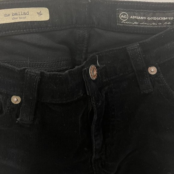 AG Adriano Goldschmied "The Ballad" Slim Boot Black Corduroy Women's Jean SZ 27R - Picture 4 of 6